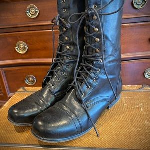Betseyville Betsey Johnson Veg Leather Combat Boot